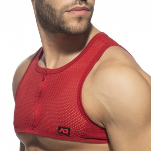 Crop Top MESH-ZIP Rouge