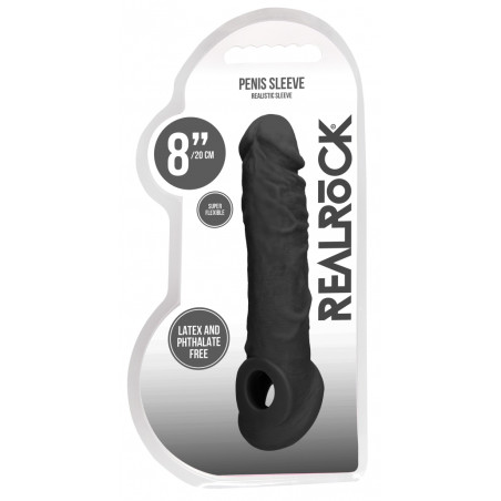 Gaine de pénis REALROCK Curve 17 x 4.5cm Noire