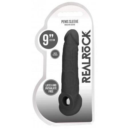 Gaine de pénis REALROCK 17 x 4.5cm Noire