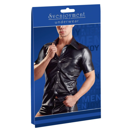 Chemise LEO imitation Cuir Noir