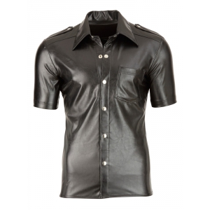 Chemise LEO imitation Cuir Noir