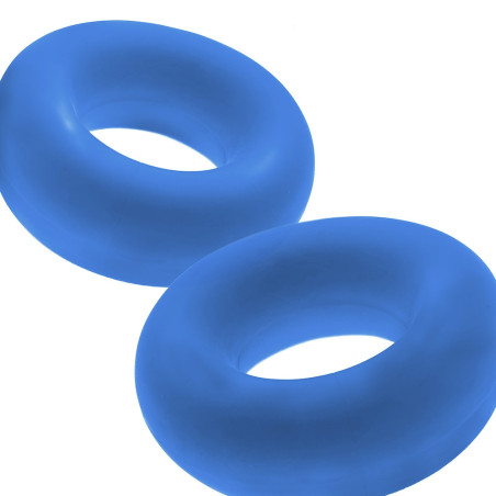 Lot de 2 Cockring Silicone STIFFY Bulge Bleus