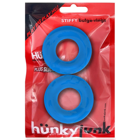 Lot de 2 Cockring Silicone STIFFY Bulge Bleus