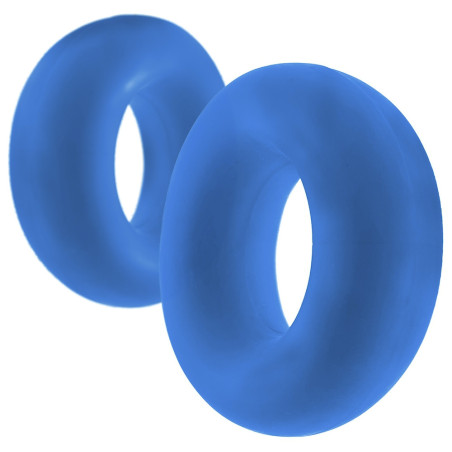 Lot de 2 Cockring Silicone STIFFY Bulge Bleus