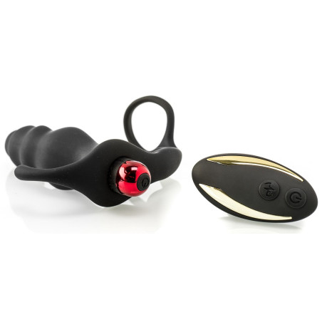 Cockring et Plug Vibrant INTENSE VIBRATION 10 x 3.8cm