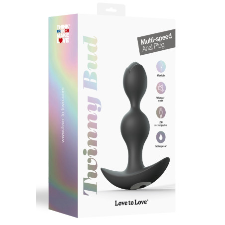 Plug vibrant TWINNY BUD 10.5 x 3cm Noir