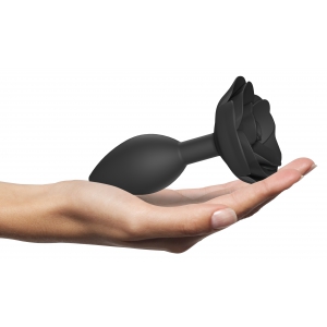 Plug anal Bijou OPEN ROSES L 9 x 3.8cm Noir