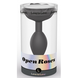 Plug anal Bijou OPEN ROSES L 9 x 3.8cm Noir 2