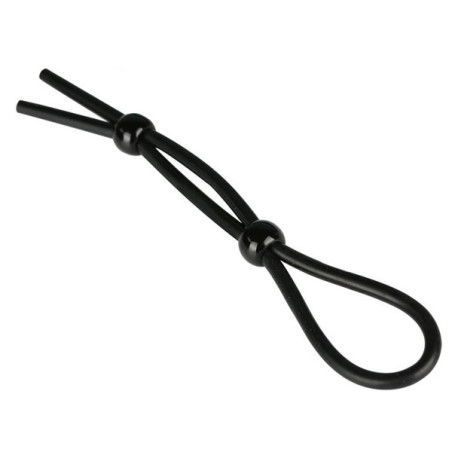 Cockring ajustable noir avec 2 boules de serrage