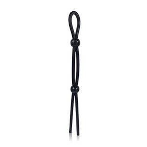 Cockring ajustable noir avec 2 boules de serrage
