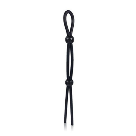 Cockring ajustable noir avec 2 boules de serrage