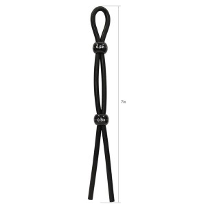 Cockring ajustable noir avec 2 boules de serrage