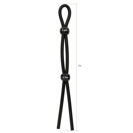 Cockring ajustable noir avec 2 boules de serrage