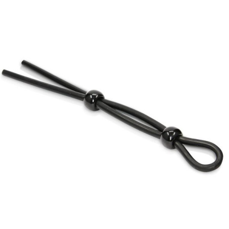 Cockring ajustable noir avec 2 boules de serrage