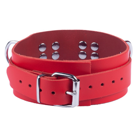 Collier en cuir ULTRA Rouge