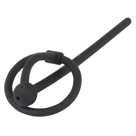 Plug d'urètre percé en silicone RING PLAY 10.5cm - Diamètre 6mm