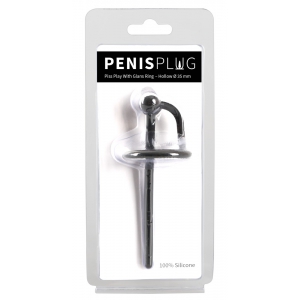 Plug d'urètre percé en silicone RING PLAY 10.5cm - Diamètre 6mm