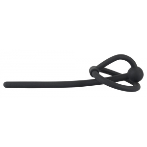 Plug d'urètre percé en silicone RING PLAY 10.5cm - Diamètre 6mm