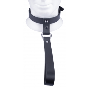 Collier en cuir avec laisse courte