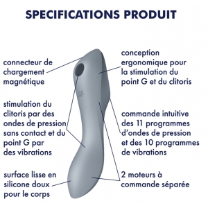 Stimulateur de clitoris CURVY TRINITY 3 Satisfyer Gris