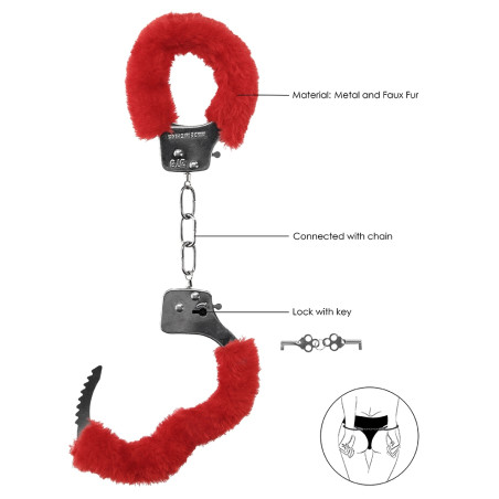 Menottes PLEASURE FURRY Rouges