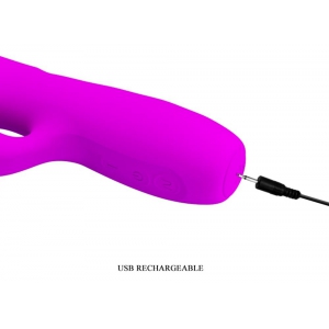 Vibro Rabbit avec poussée MELANIE Pretty Love 21cm Violet