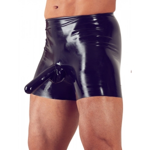 Boxer long en latex avec étuis pénien et anal