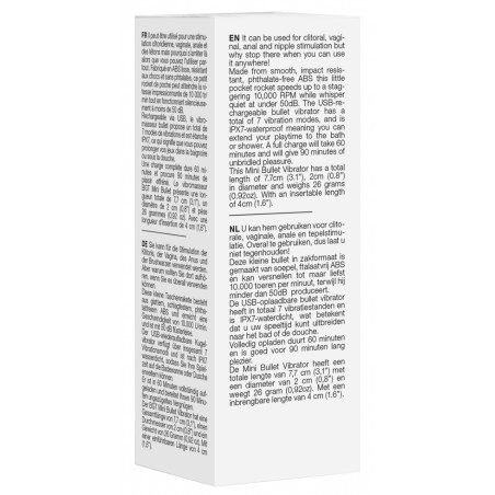 Mini Vibro BULLET UP 7.7 x 2cm Noir