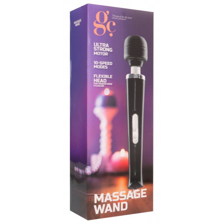 Stimulateur MEGA WAND 32cm - Tête 6cm Noir