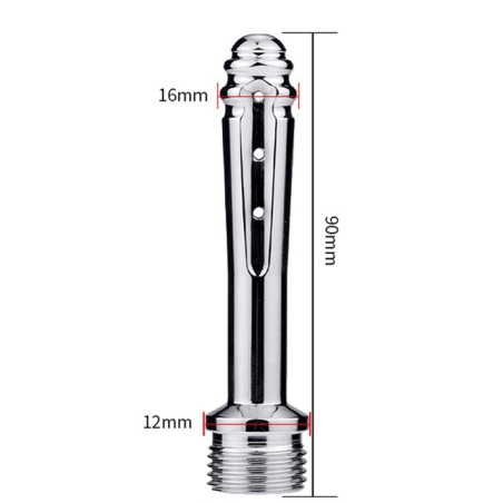 Embout de lavement anal en métal FOZZ S 7 x 1.5cm