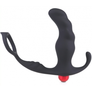Cockring et plug vibrant KNIGHT 10 x 3.5cm
