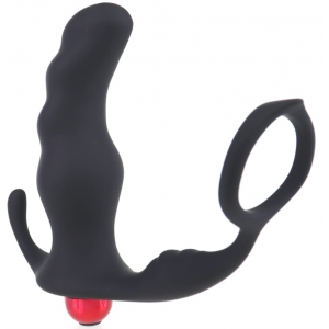 Cockring et plug vibrant KNIGHT 10 x 3.5cm