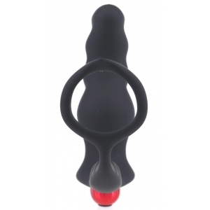 Cockring et plug vibrant KNIGHT 10 x 3.5cm