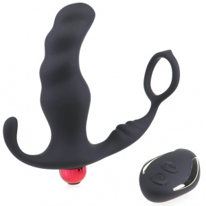 Cockring et plug vibrant KNIGHT 10 x 3.5cm