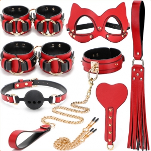 Coffret SM Bondage 8 Pièces Rouge-Noir
