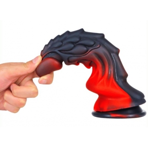 Gode Dragon ZOMAY 18 x 6cm Noir-Rouge