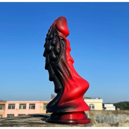 Gode Dragon ZOMAY 18 x 6cm Noir-Rouge