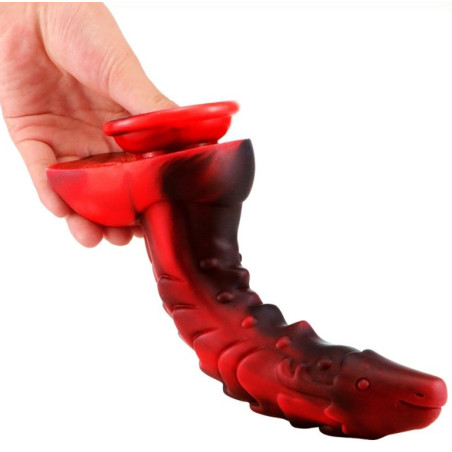 Gode Dragon SARKAN 19 x 4.5cm Noir-Rouge
