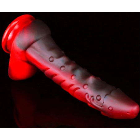 Gode Dragon SARKAN 19 x 4.5cm Noir-Rouge