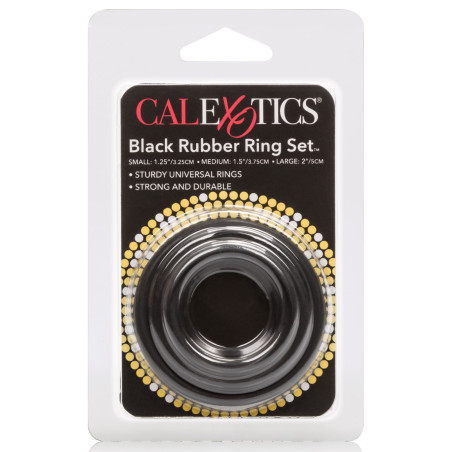 Lot de 3 Cockrings souples RUBBER RINGS Noir