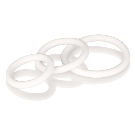 Lot de 3 cockrings souples Blanc