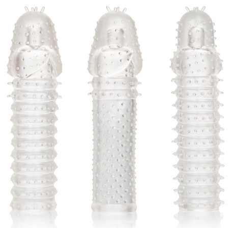 Kit 3 Gaines de pénis texturées RIBBED EXTEND 14 x 4cm