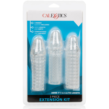 Kit 3 Gaines de pénis texturées RIBBED EXTEND 14 x 4cm