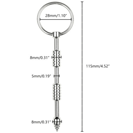 Tige d'urètre en métal CLAVE 8.5cm - Diamètre 8mm