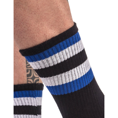 Chaussettes HALF FETISH Noir-Bleu-Gris