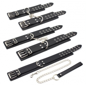 Kit Collier et Menottes DOUBLE PIN Noires