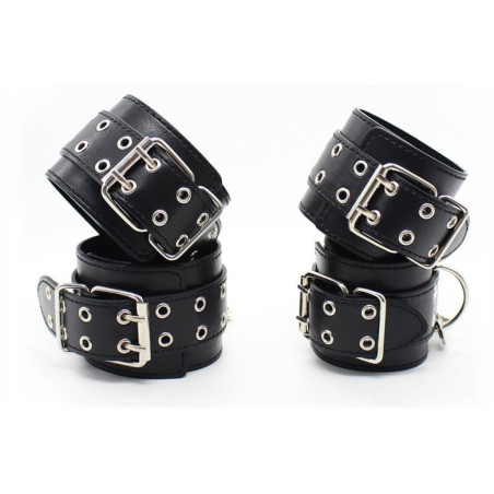 Kit Collier et Menottes DOUBLE PIN Noires