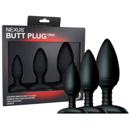Lot de 3 plugs Silicone TRIO Nexus Noirs