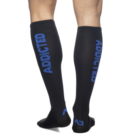 Chaussettes hautes FETISH SOCKS Noir-Bleu