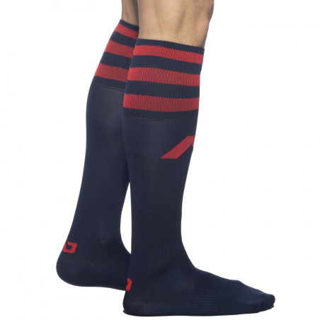 Chaussettes hautes BASIC SOCKS Marine-Rouge